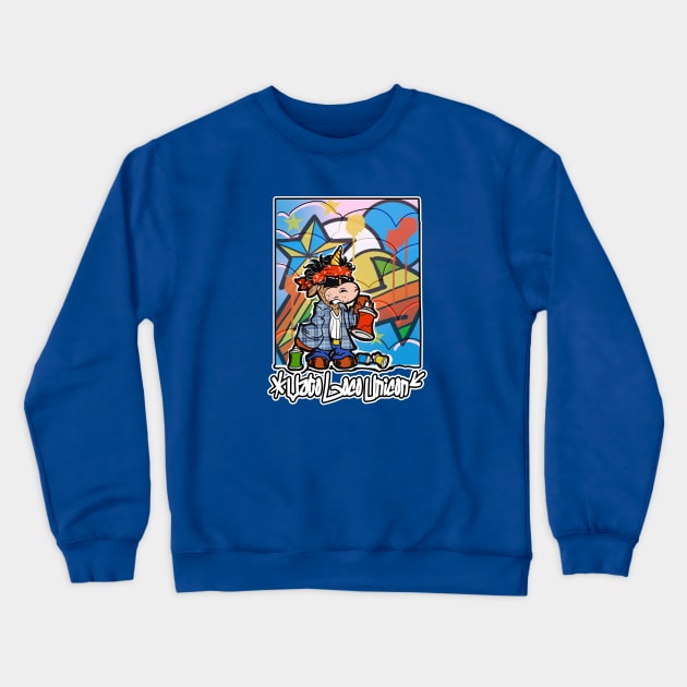 Graffiti Unicorn Crewneck Sweatshirt by Biomek